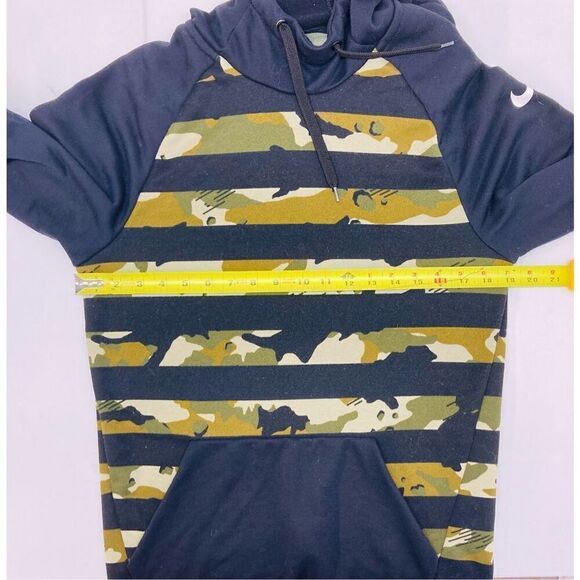 Nike Dri-Fit Training Hoodie Size Small Black Camo Striped Long Sleeve Mock Neck - Picture 5 of 11